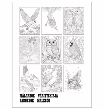 målarbok fåglar
