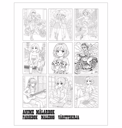 manga anime målarbok